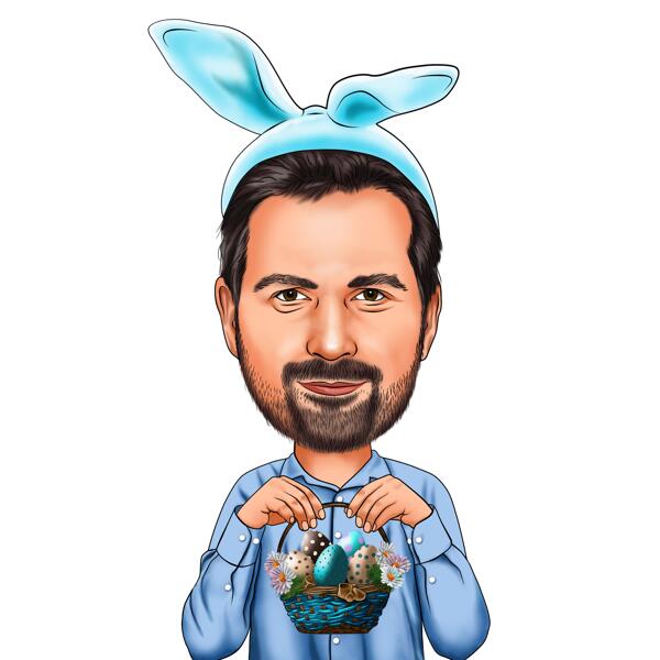 Happy Easter Cartoon Portrait