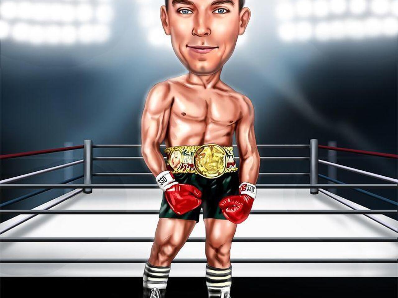 Boxing caricature from photo with quick order online