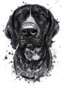 Mājdzīvnieku suns akvareļa dabiskais portrets
