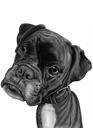 Boxer Dog Cartoon Portrait