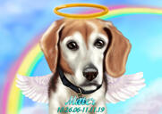 Retrato de cachorro memorial com ponte de arco-íris
