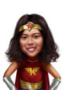Retrato de super-herói de menina infantil em estilo colorido da foto