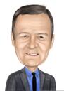 Caricature d'un homme en costume
