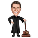 Judge with Gavel Caricature