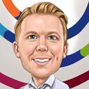 Portret profesional de desene animate pe LinkedIn