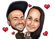 Caricatures de couples drôles dans un style exagéré