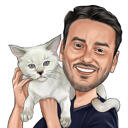Propriétaire avec portrait de chat