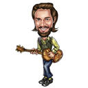 Beatles Karikatur: Guitarspiller