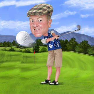 Golf Caricature for Birthday or Retirement Gift
