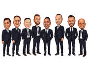 Caricatura del gruppo di testimoni dello sposo