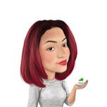 Holding Product Cosmetologist Caricatura