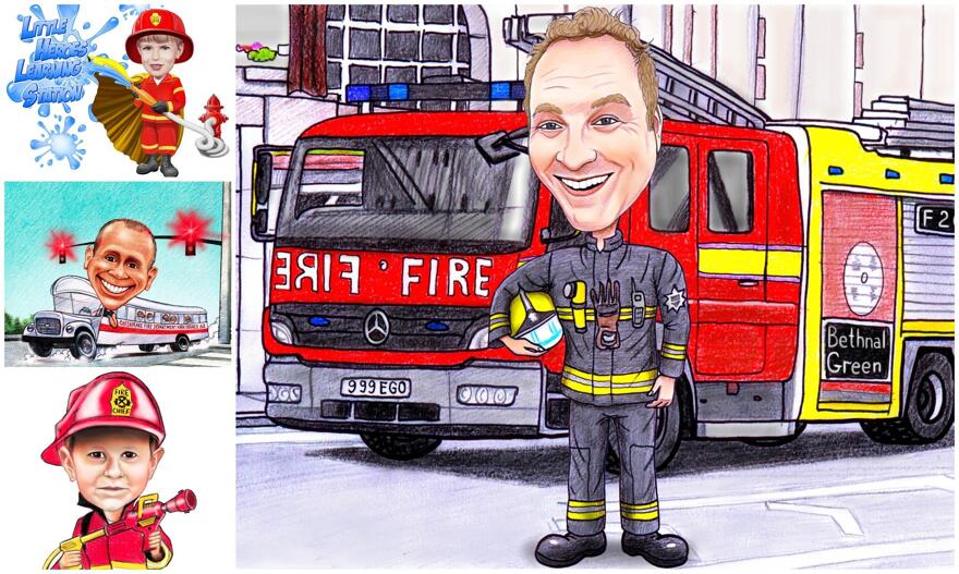 Firefighter Caricature