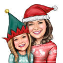 Ugly Sweater Christmas Caricature from Photos