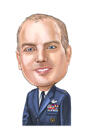 Pilot Caricature Portrait in Uniform