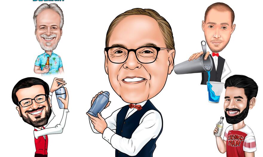 Caricatura de barman