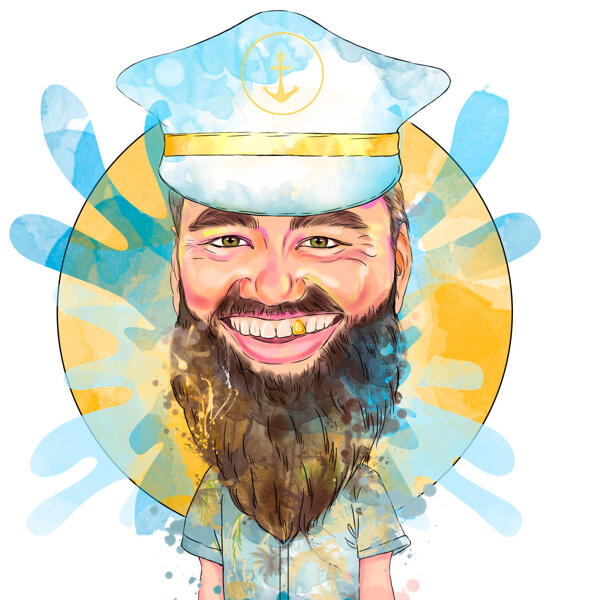 Watercolor Captain Portrait