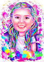 Akvareļa varavīksnes portrets no fotoattēliem