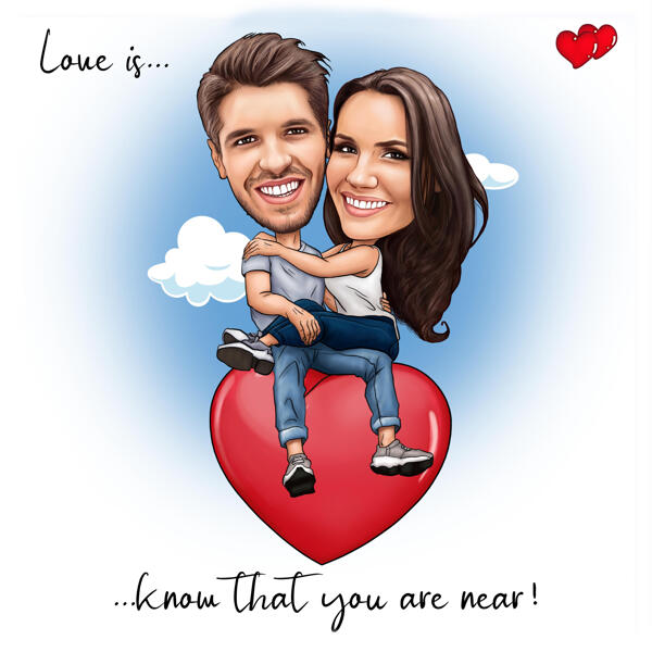 Love is Couple Cartoon Portrait