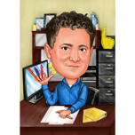 Responsable commercial chez Office Desk Caricature