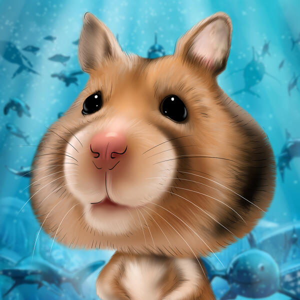 Hamster Drawing with Background