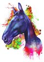 Caballo salvaje en estilo acuarela pastel