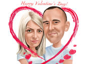 Caricatura de feliz día de San Valentín - te amo