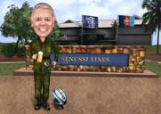 Retired from Military Caricature