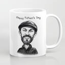 Man Portrait Cartoon in Black and White Style from Photos - Caricature Mug Gift