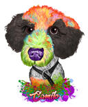 Witte+hond+aquarelportret
