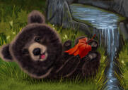 Portrait de caricature d'ours