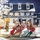 Custom Family Christmas Caricature from Photo