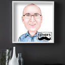 Tryckt Happy Father's Day-affisch - Färgad pappa-karikatyr från foto