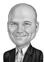Dessin d'homme d'affaires noir et blanc