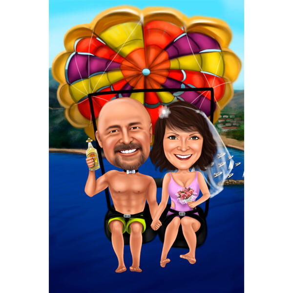 Paraşüt Evlilik Yıldönümü Karikatürü