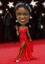 Caricature de la Dame en rouge à partir de photos