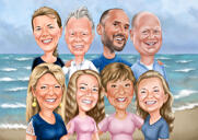 Farewell Group Caricature Drawing