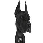 Great Dane Caricature in Black and White