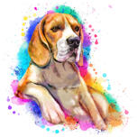 Retrato de cachorro em aquarela