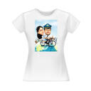 Couple personnalisé dans la caricature d'amour de photos cadeau sur T-Shirt