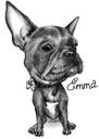 Bulldog francese ritratto in stile bianco e nero