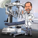 Caricatură chirurgicală cu robotul da Vinci