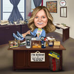 I'm Retired! Caricature - Legs on Desk