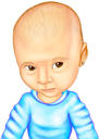 Retrato de desenho animado de bebê infantil em estilo colorido a partir de fotos