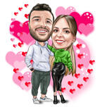 Caricature de couple romantique