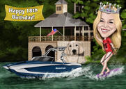 Mees punase paadi karikatuuriga