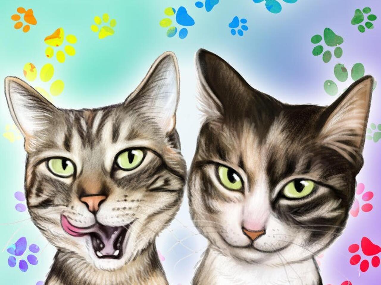 Conjunto de desenhos animados de gatos fofos desenhados à mão gatinhos fofos  em pose diferente