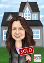 Logo d'agent immobilier personnalisé avec pancarte