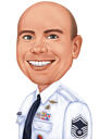 Portret militar Desen stil colorat