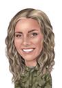 Colored Caricature in Army Clothing for Military Gift