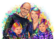 Splashes Watercolor Family Drawing